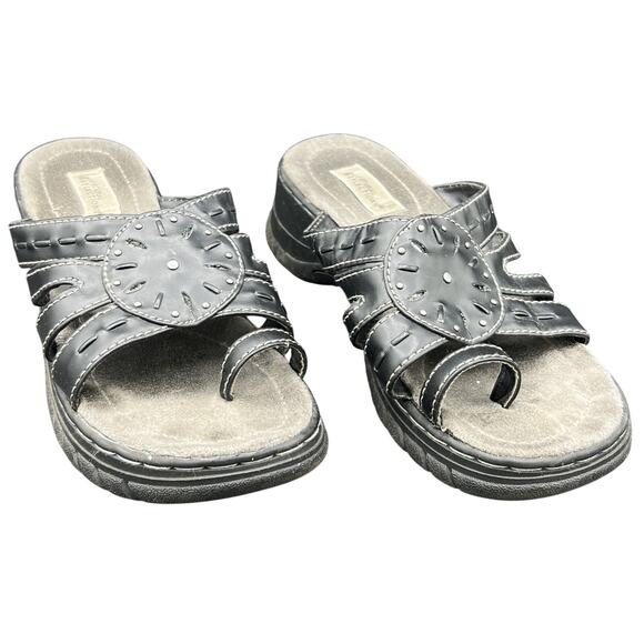 Natural Reflections Shoes - 🖤 Natural Reflections Black Thong Slide Sandals Women’s 9 Comfort Casual Summer